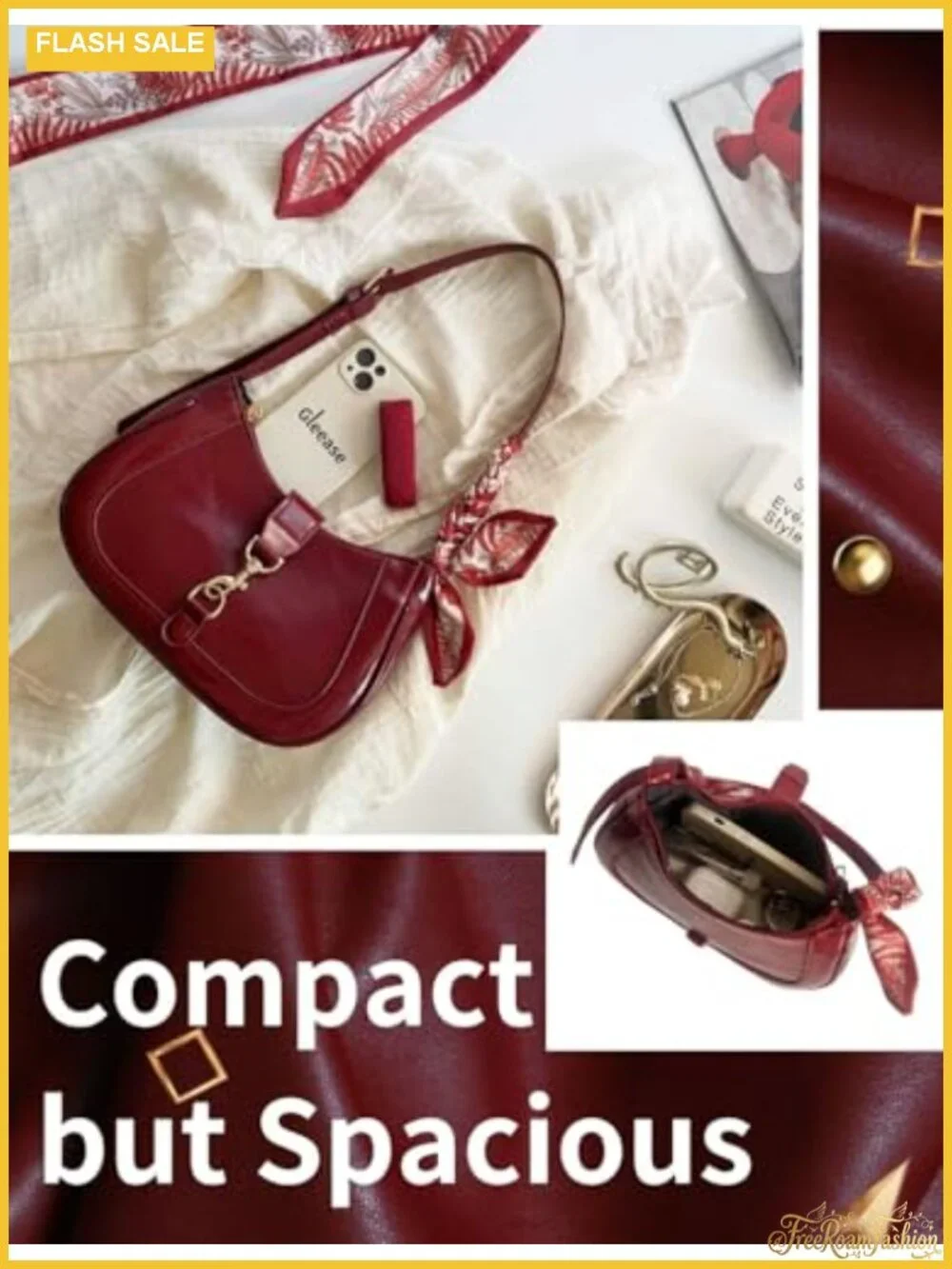 Vintage Hobo Shoulder Bag Faux Leather Zipper Purse for Women